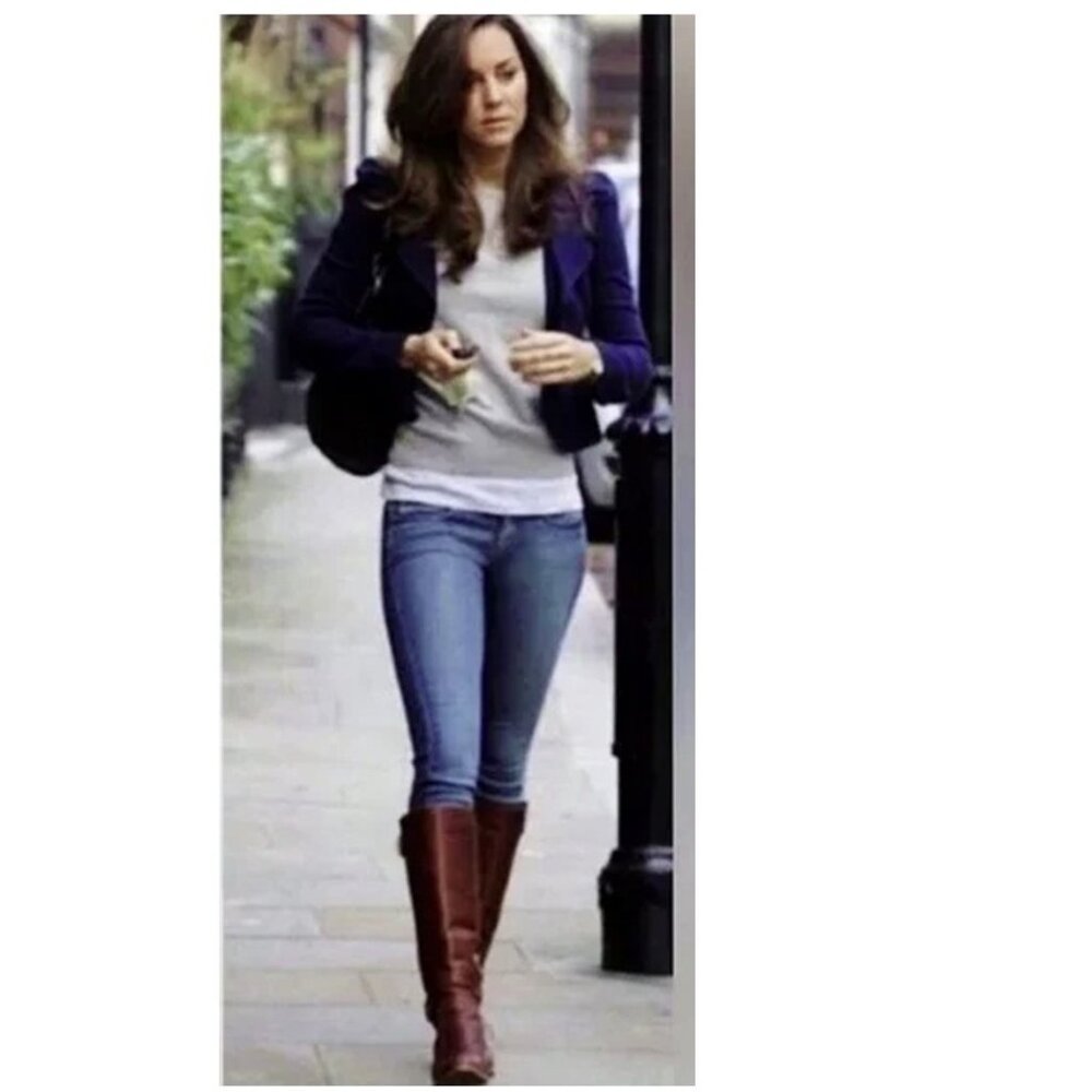 Cole Haan Courtney Air Tall Platform Leather Heel Riding Brown Knee Boot - Picture 9 of 15